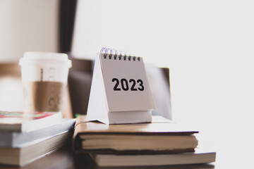 2023 number on calendar concept of go to next year on 2023 