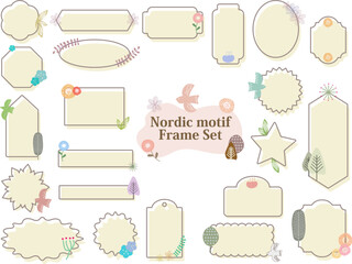 北欧モチーフの可愛いテキストフレームセット