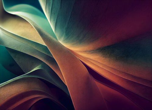 Computer generated background with folded organic material in diagonal composition.