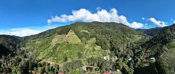 Fototapeta na wymiar Aerial View of the Mountains of San Gerardo de Dota near the Savegre River in Costa Rica