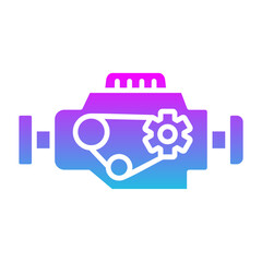 Engine Glyph Gradient Icon