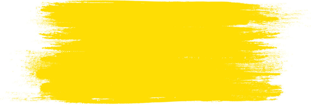 Yellow brush stroke isolated on background. Paint brush stroke vector for ink paint, grunge design element, dirt banner, watercolor design, dirty texture. Trendy brush stroke, vector illustration