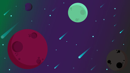 Obraz na płótnie Canvas colorful planets with on space background with stars