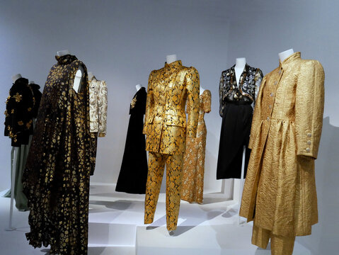 Glamorous Evening jackets golden color by the great couturier Yves Saint Laurent  in Paris