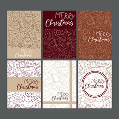 Set of New Year's cards with elements