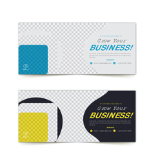 Cover Web Banner Social Media Yellow Design Template Vector design
