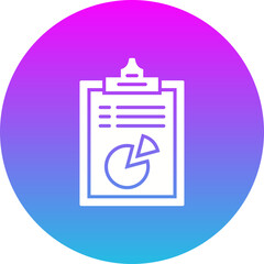 Pie Chart Gradient Circle Glyph Inverted Icon