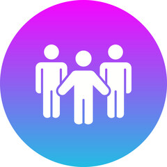 Team Gradient Circle Glyph Inverted Icon