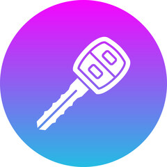 Car Key Gradient Circle Glyph Inverted Icon