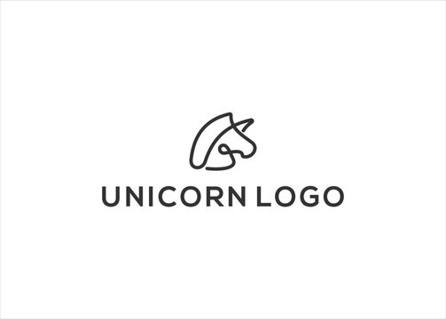 Unicorn logo design vector