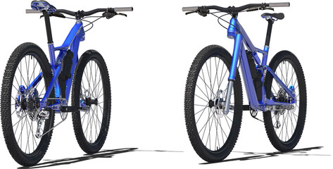 bike concept mono fork blue hq cutout - obrazy, fototapety, plakaty
