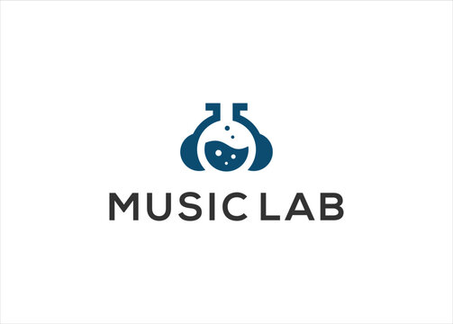 Music lab logo design vector template