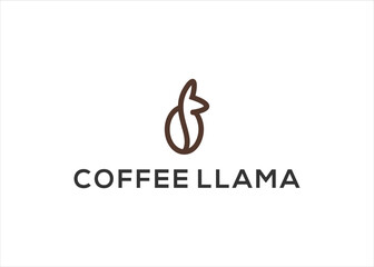 coffee llama or alpaca logo design vector © wikkie