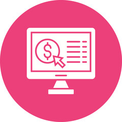 Pay Per Click Multicolor Circle Glyph Inverted Icon