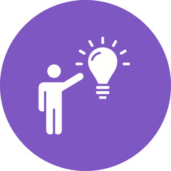 Creative Thinking Multicolor Circle Glyph Inverted Icon