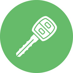 Car Key Multicolor Circle Glyph Inverted Icon