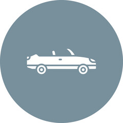 Convertible Car Multicolor Circle Glyph Inverted Icon