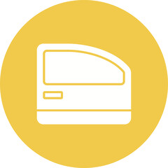 Car Door Multicolor Circle Glyph Inverted Icon