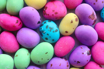 colorful eggs. Candy coated jelly beans 