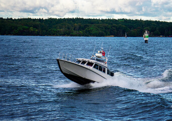 Fototapeta premium boat on the river