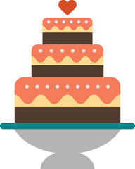 wedding cake illustration in minimal style
