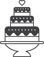 wedding cake illustration in minimal style