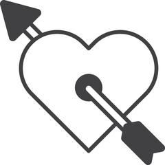 arrow with heart illustration in minimal style