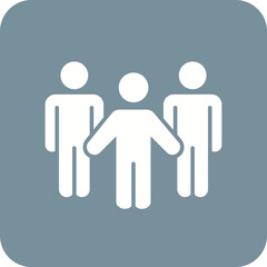 Team Multicolor Round Corner Glyph Inverted Icon