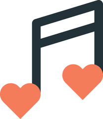 musical notes and heart illustration in minimal style