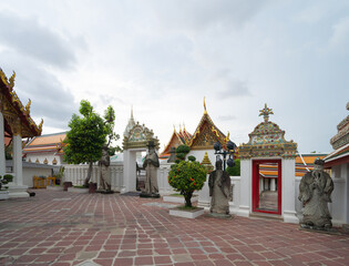 Wat Phra Chetuphon or Wat Pho, a Buddhist temple in Bangkok City, Thailand. Thai architecture...
