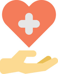 hand and heart illustration in minimal style