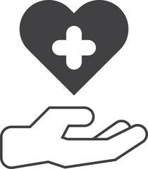 Obraz premium hand and heart illustration in minimal style