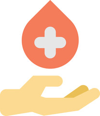 hands and blood donation illustration in minimal style