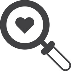 magnifying glass and heart illustration in minimal style
