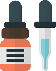 bottle and dropper illustration in minimal style