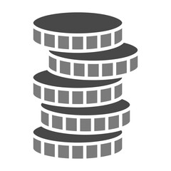 Coins Greyscale Glyph Icon
