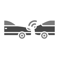 Collision Greyscale Glyph Icon