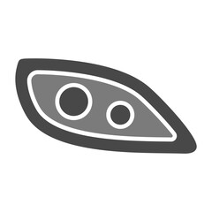 Fog Light Greyscale Glyph Icon