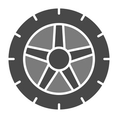 Obraz premium Tyre Greyscale Glyph Icon
