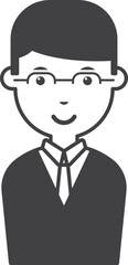 male office worker illustration in minimal style