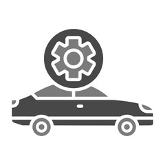 Car Service Greyscale Glyph Icon