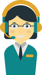 female call center employee illustration in minimal style