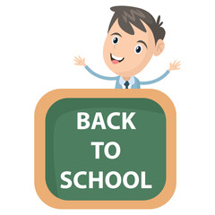 Cute characters and a concept of education for back to school
