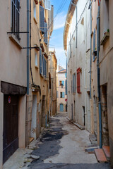 Fototapeta na wymiar Picturesque view of a little street in the town of Brignoles in Provence, south of France