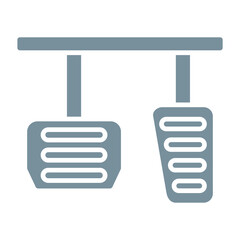 Brake Pedal Multicolor Glyph Icon