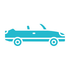 Convertible Car Multicolor Glyph Icon
