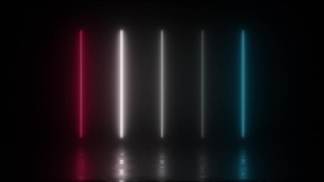 Concept 172-N1 Animated abstract neon light with led light effect, flickering pattern and reflection effect.