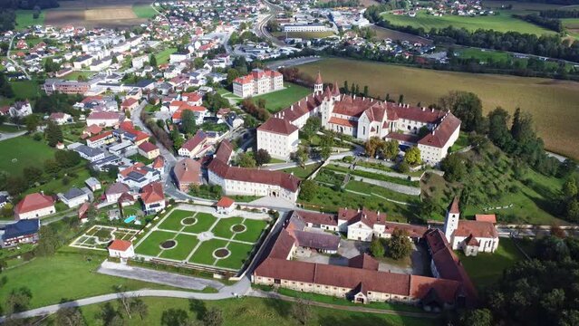 Aerial view of the Benedictine monastery St. Paul in Austria
