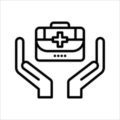 Open Hand Medicine Icon Vector Design Template, on white background.