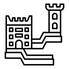 Great Wall of China Icon Style